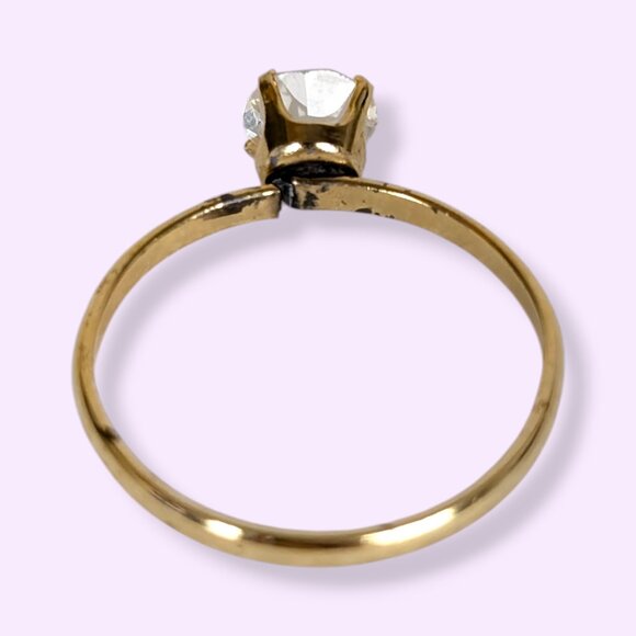 (2/$20) V. Faceted Glass Solitaire Ring - Picture 4 of 6